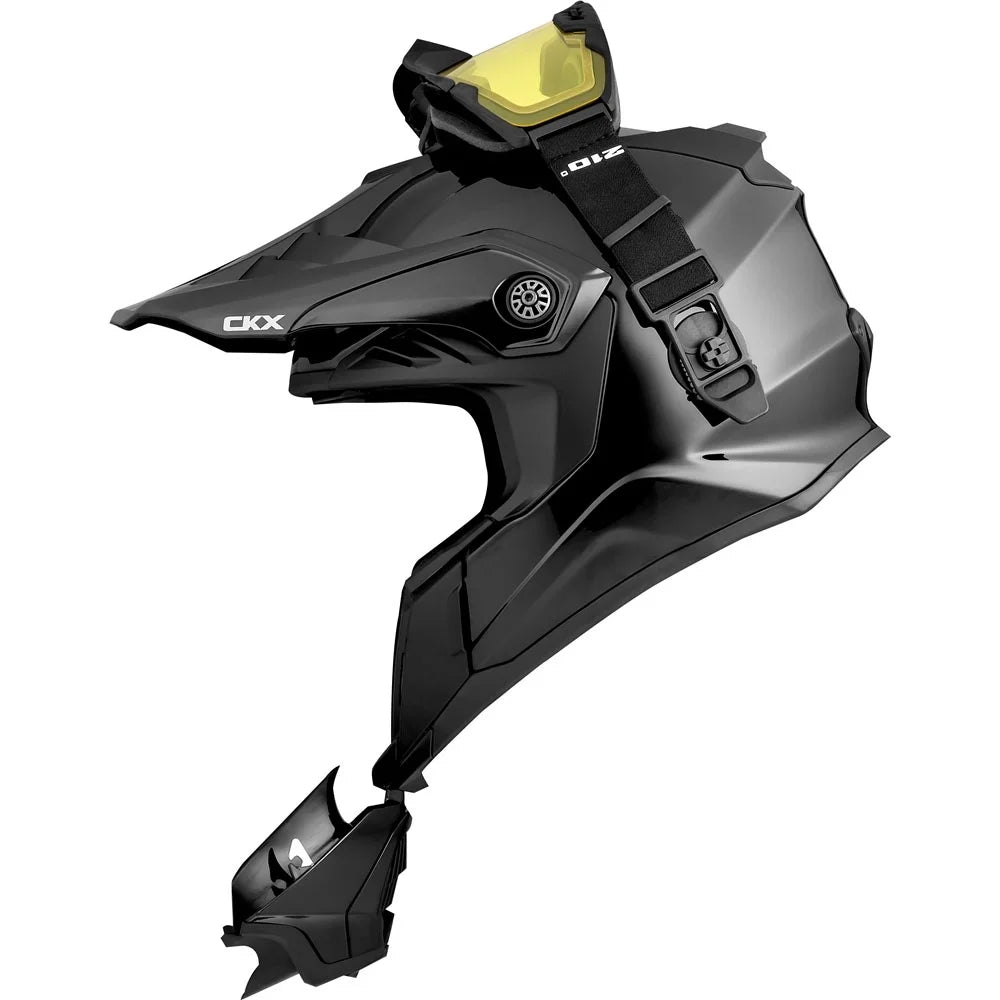 CKX Titan Air Flow Fiberglass Helmet with Electric Lens Goggles Black XS P5936
