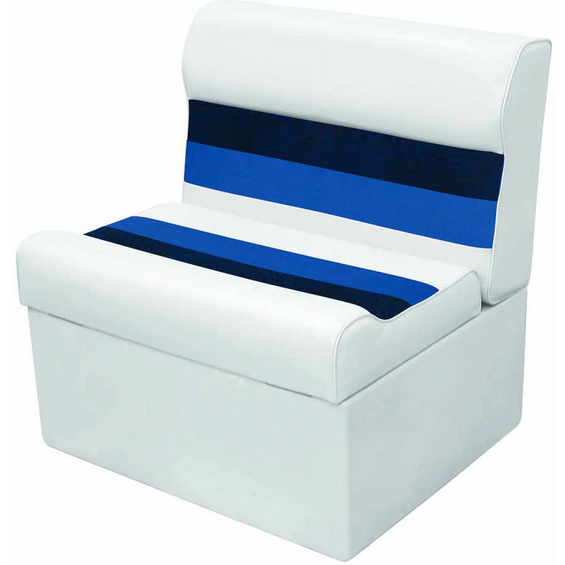Wise Deluxe Series Pontoon Bench Seat and Backrest Cushion Set, Grey/Navy/Blue A8838