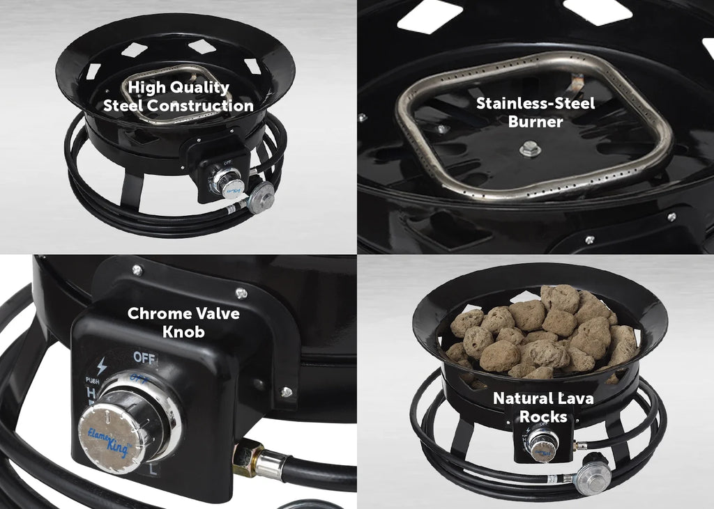 Flame King Portable Propane Outdoor Gas Fire Pit with Cover & Carry Kit E785528