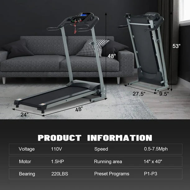 Foldable Treadmill with Incline for Home Workout Z6175