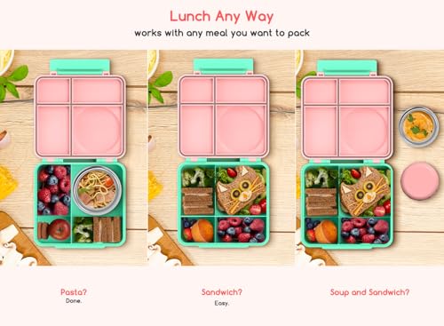 Bento Box for Kids - Leak-Proof Lunch Box with Insulated Thermos Food Jar, Blue O585527