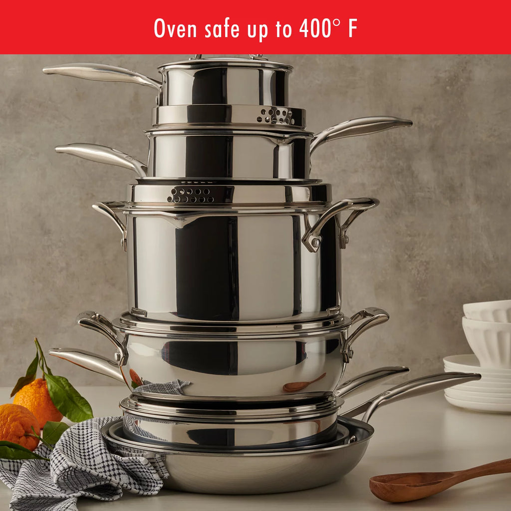 ZWILLING Energy Plus 10-pc Stainless Steel Ceramic Nonstick Cookware Set U8438