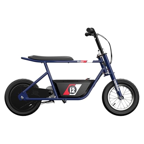 Razor Rambler 12 Electric Retro Minibike for Adults, 250W Motor, Dark Blue A515