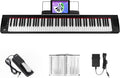 Digital Piano Keyboard 88 Keys, AKLOT Electric Piano Portable Semi-Weighted Full Size with Sustain Pedal Power Supply for Beginner Adults Practice