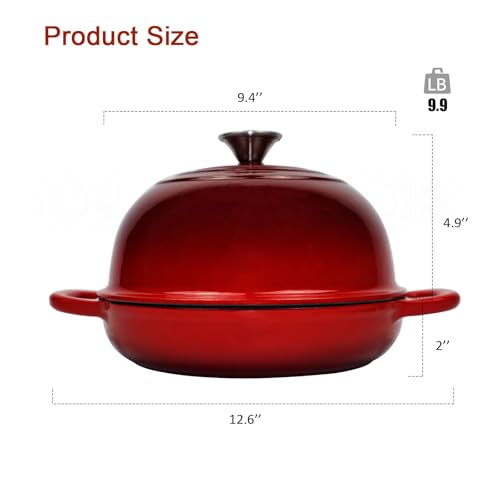 Enameled Cast Iron Dutch Oven with Lid for Bread Baking, 5 qt Cyan I339101