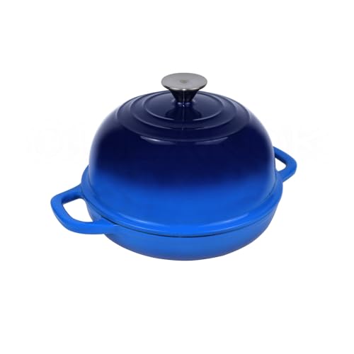 Enameled Cast Iron Dutch Oven with Lid for Bread Baking, 5 qt Cyan I339101