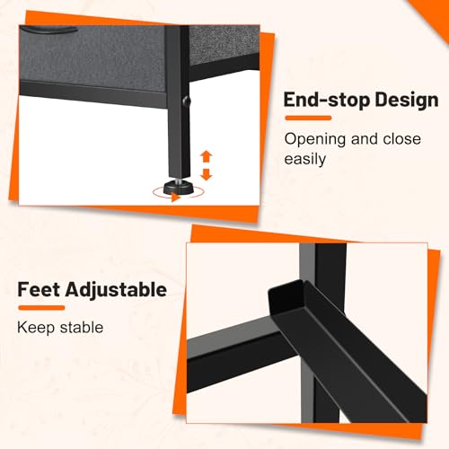 9 Drawer Dresser for Bedroom, Charcoal Black Fabric Storage Chest K84969