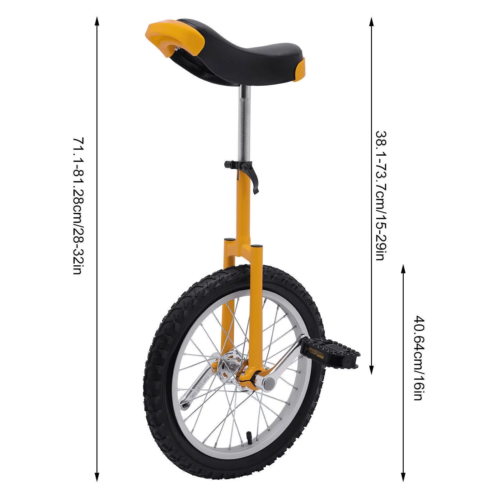 16 Wheel Unicycle with Steel Rim, Adjustable Height for Adults Kids I34001