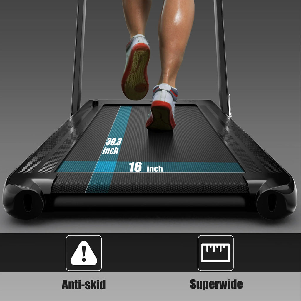 SuperFit 2 in 1 Folding Treadmill with APP Control Speaker Black D991