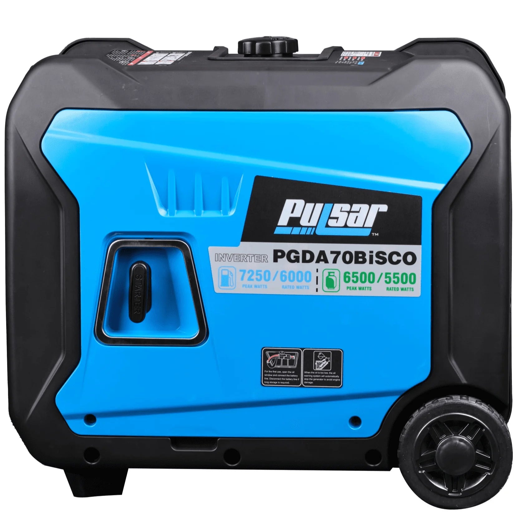 Pulsar 7,250 Watt Dual Fuel Inverter Generator with Remote Start Z9256