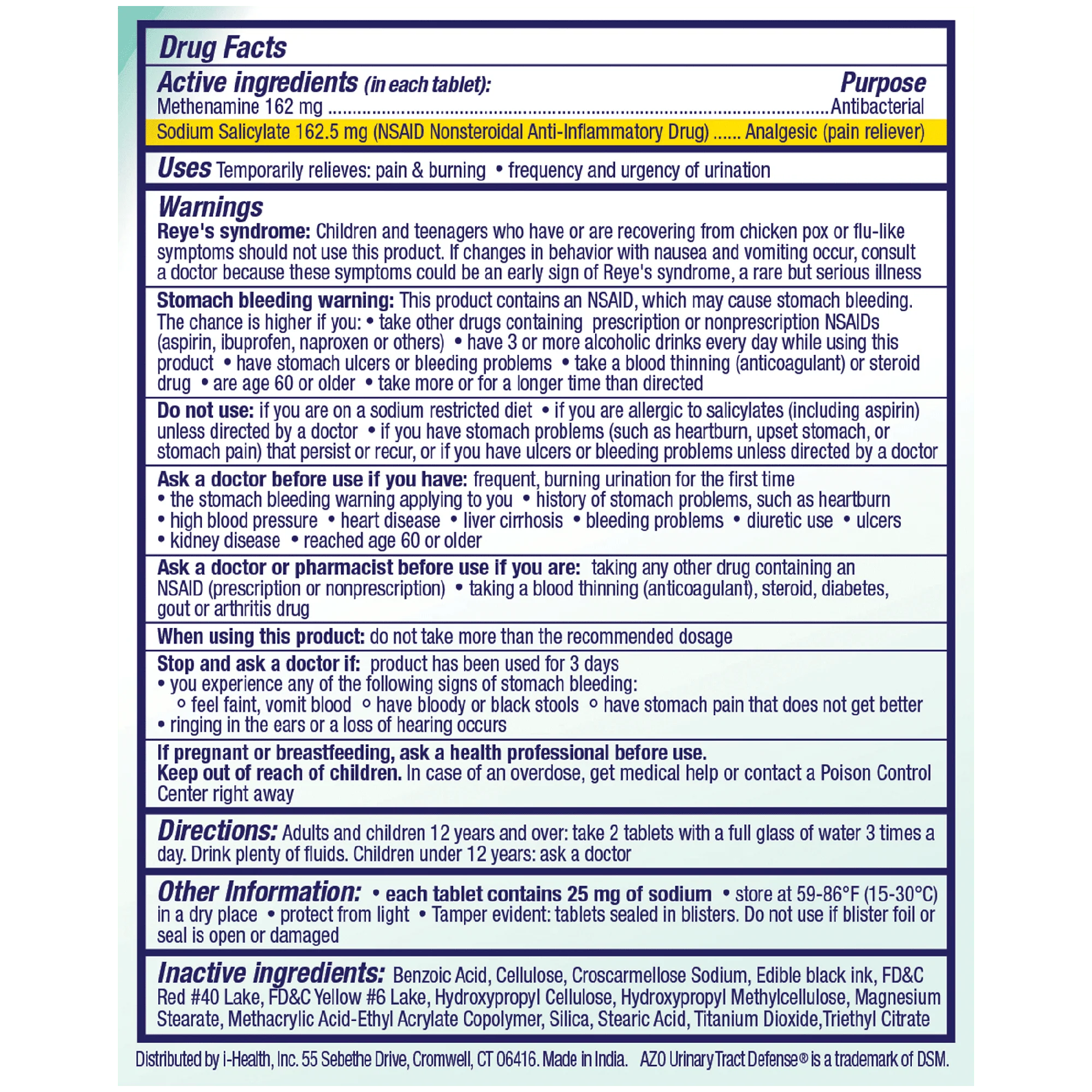 AZO Urinary Tract Defense Antibacterial Protection, 24 Tablets I500485