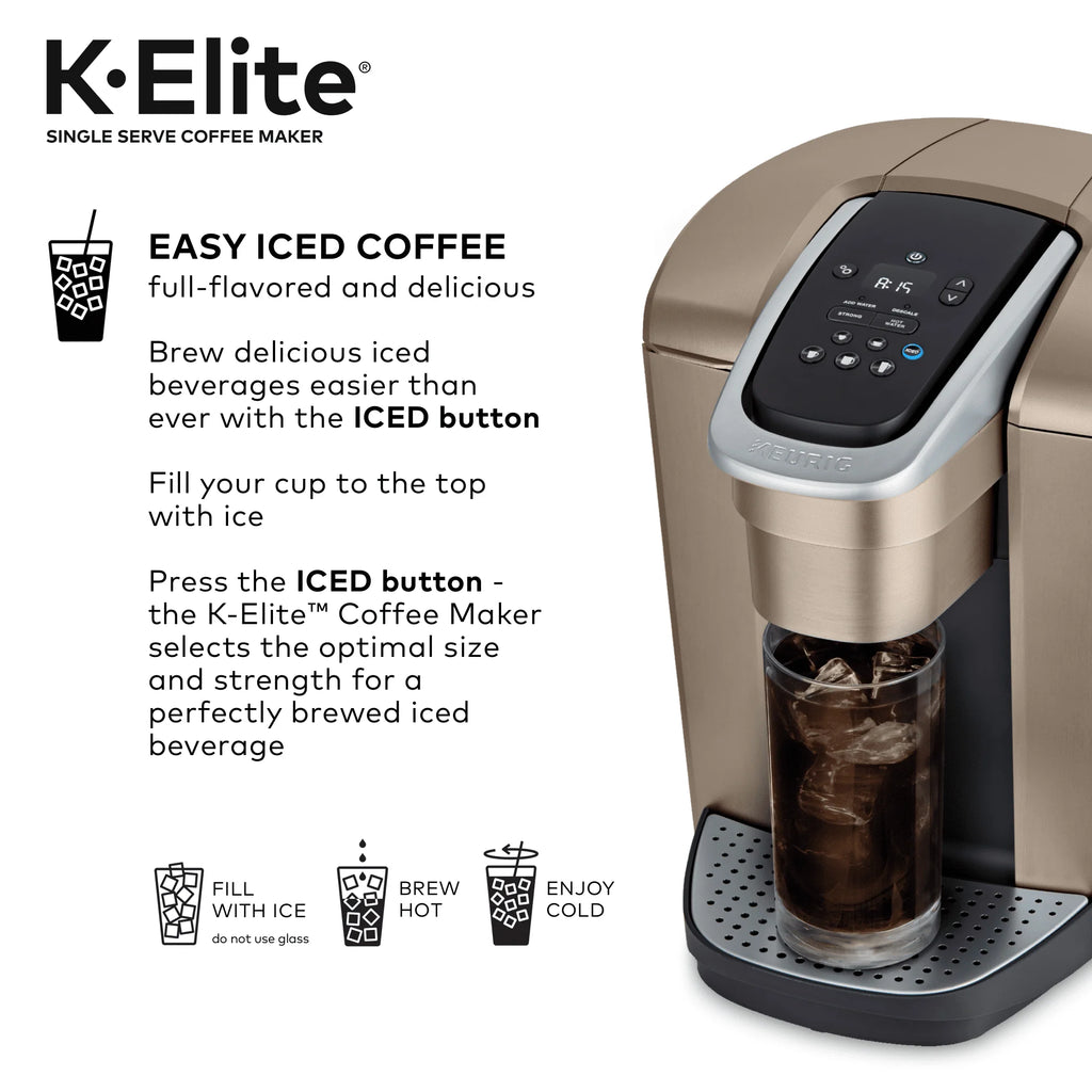 Keurig K-Elite Single-Serve K-Cup Pod Coffee Maker, Brushed Silver E378947