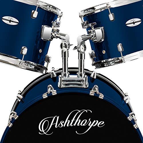 Ashthorpe 5-Piece Full Size Adult Drum Set with Remo Heads & Brass Cymbals M4400
