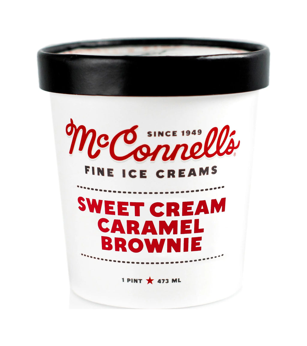 McConnell's Sweet Cream Caramel Brownie Ice Cream, 16 oz. U995556
