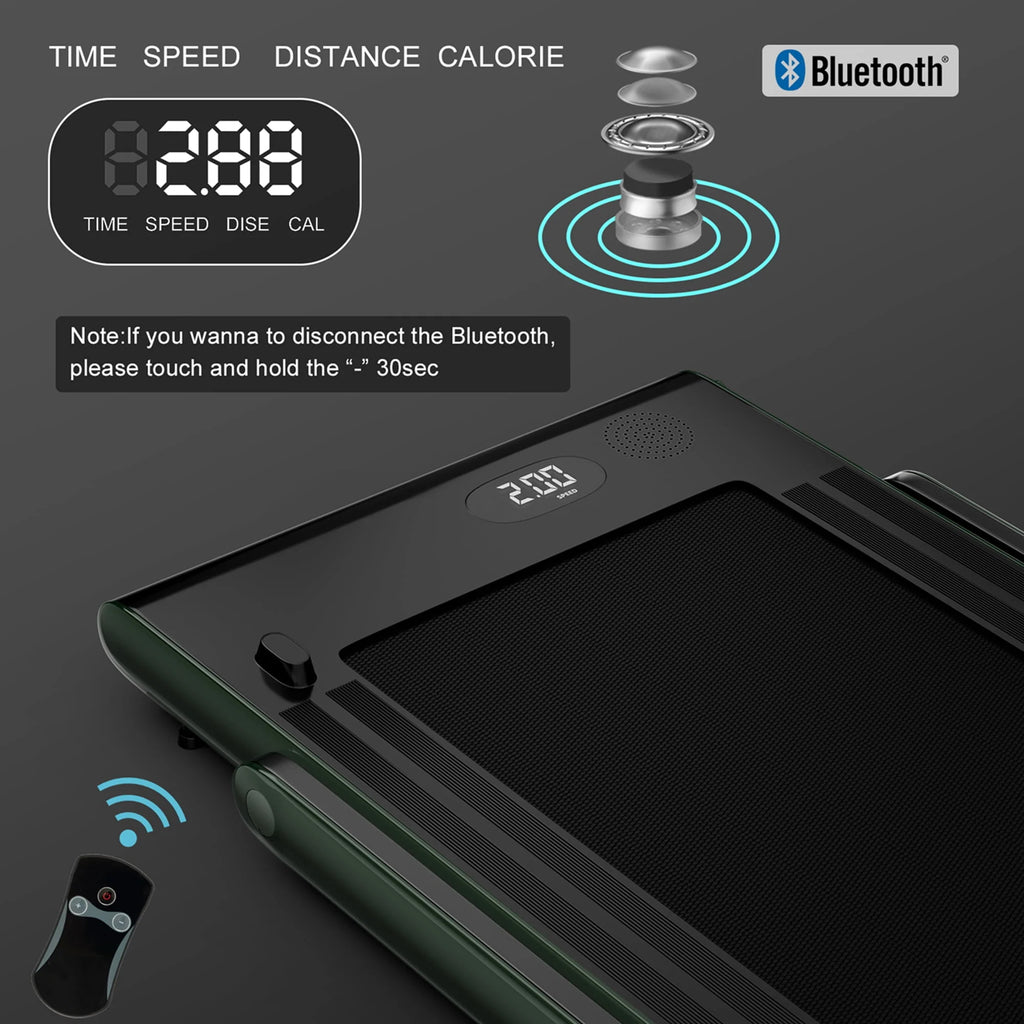 SuperFit 2 in 1 Folding Treadmill with APP Control Speaker Black D991