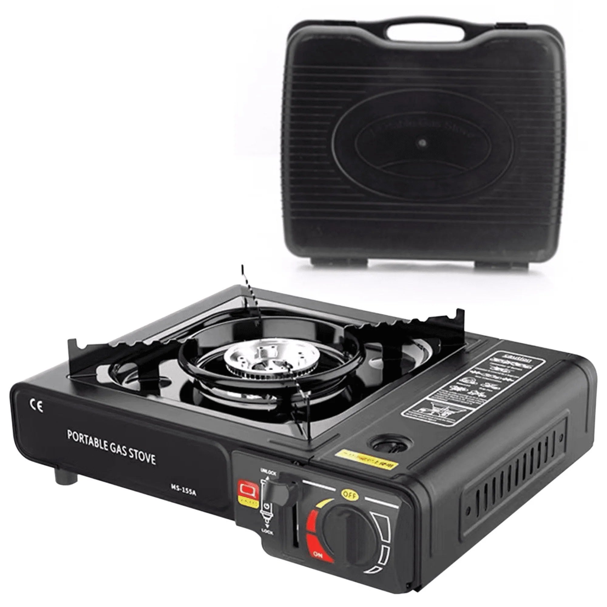Portable Camping Stove, Butane Gas Stove with Carrying Case for Cooking, Picnics, Hiking, BBQ