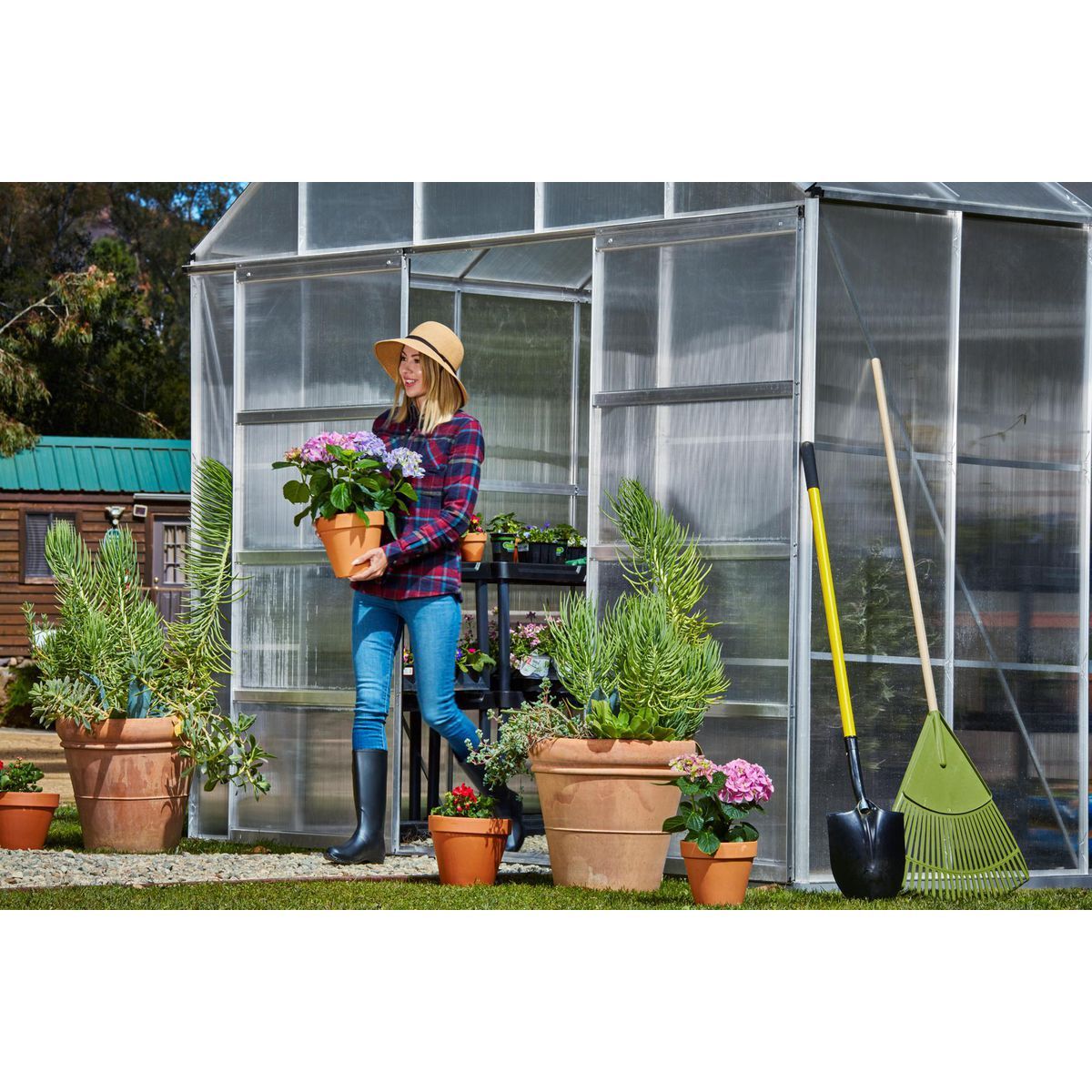 ONE STOP GARDENS 10 ft. x 12 ft. Greenhouse with 4 Vents S64269