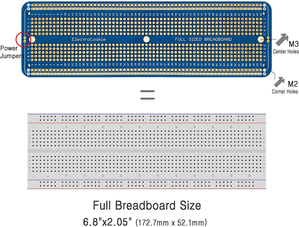 ElectroCookie Solderable Breadboard Large PCB for Arduino DIY Projects H513325