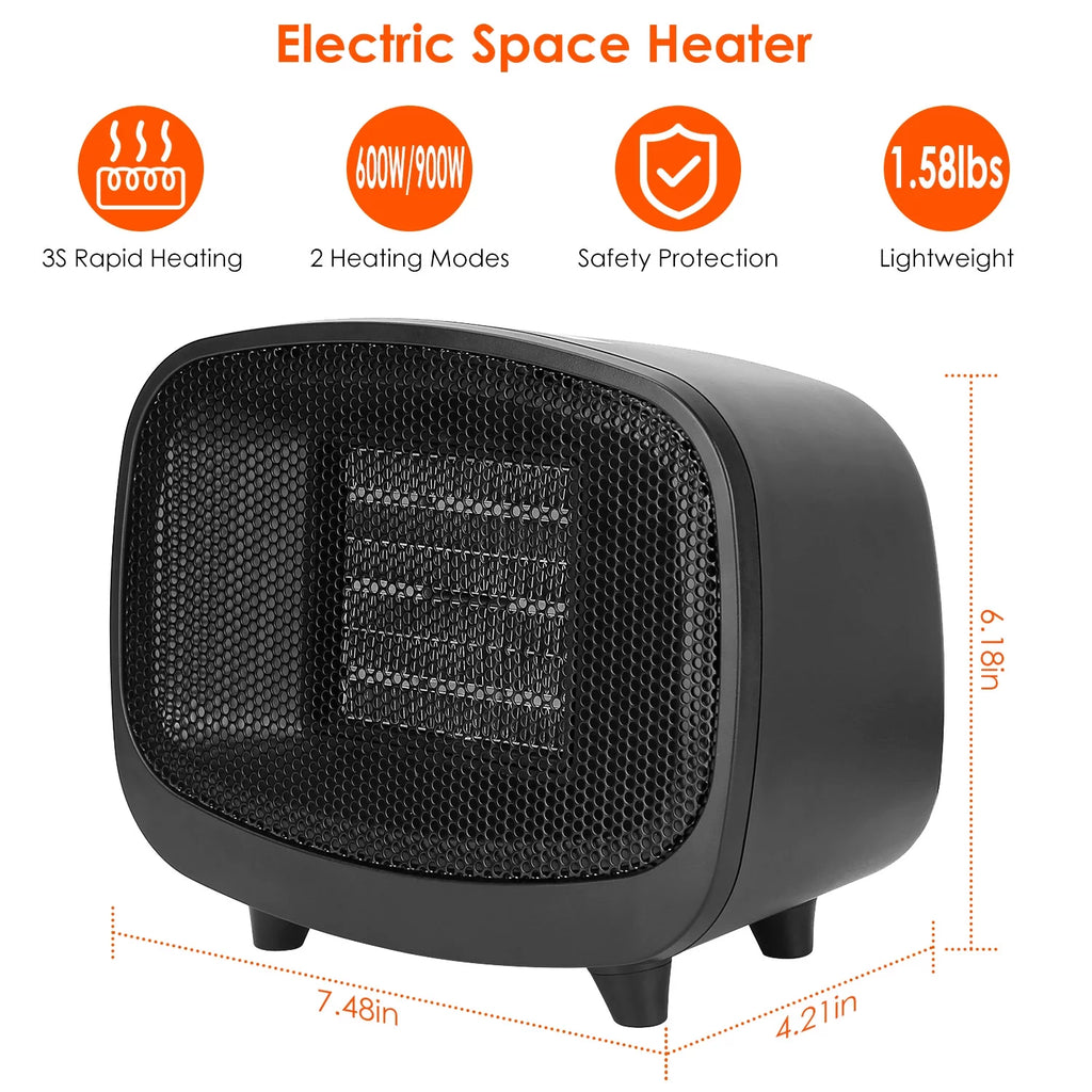 iMounTEK 900W PTC Ceramic Space Heater with Tip-Over Protection N7365
