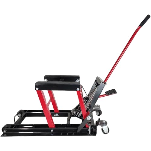 1500 LBS Hydraulic Motorcycle Lift Jack with Wheels, Steel ATV UTV Lift Stand G831