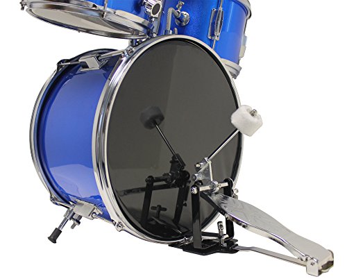 Music Alley 3 Piece Kids Drum Set with Cymbal, Pedal & Sticks, Blue R340