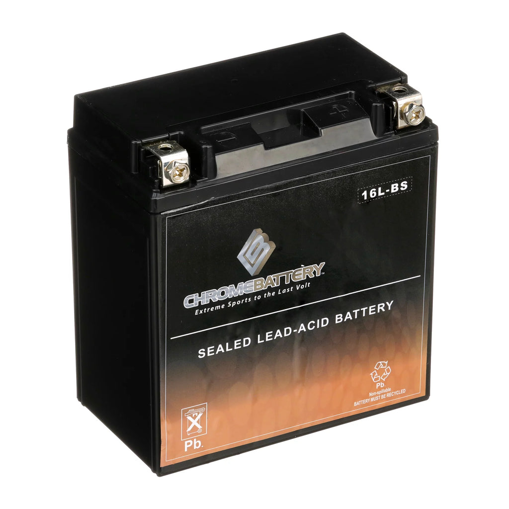 Chrome Battery YTX16L-BS (16L-BS 12 Volt,14 Ah, 230 CCA) Atv Battery for Kawasaki 300cc Klf300-c Bayou 300 4x4 Cn 1992