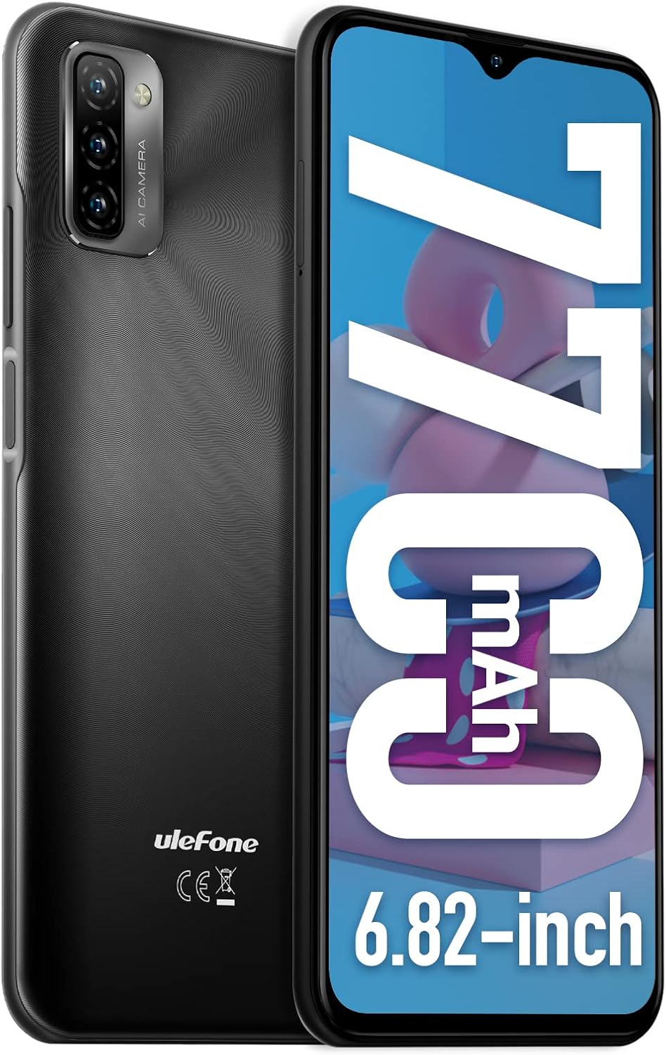 Unlocked Smartphones Ulefone Note 12P Android 11 Unlocked Cell Phones, Triple Rear Camera, Triple Card Slots, 6.82 Ultra-Large Screen, 7700mAh Global Bands, Lightweight Structure, US Version - Red