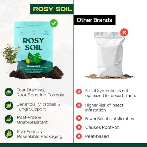 Rosy Soil Indoor Potting Mix for House Plants, Organic with Biochar, Peat Free, 8qt G818