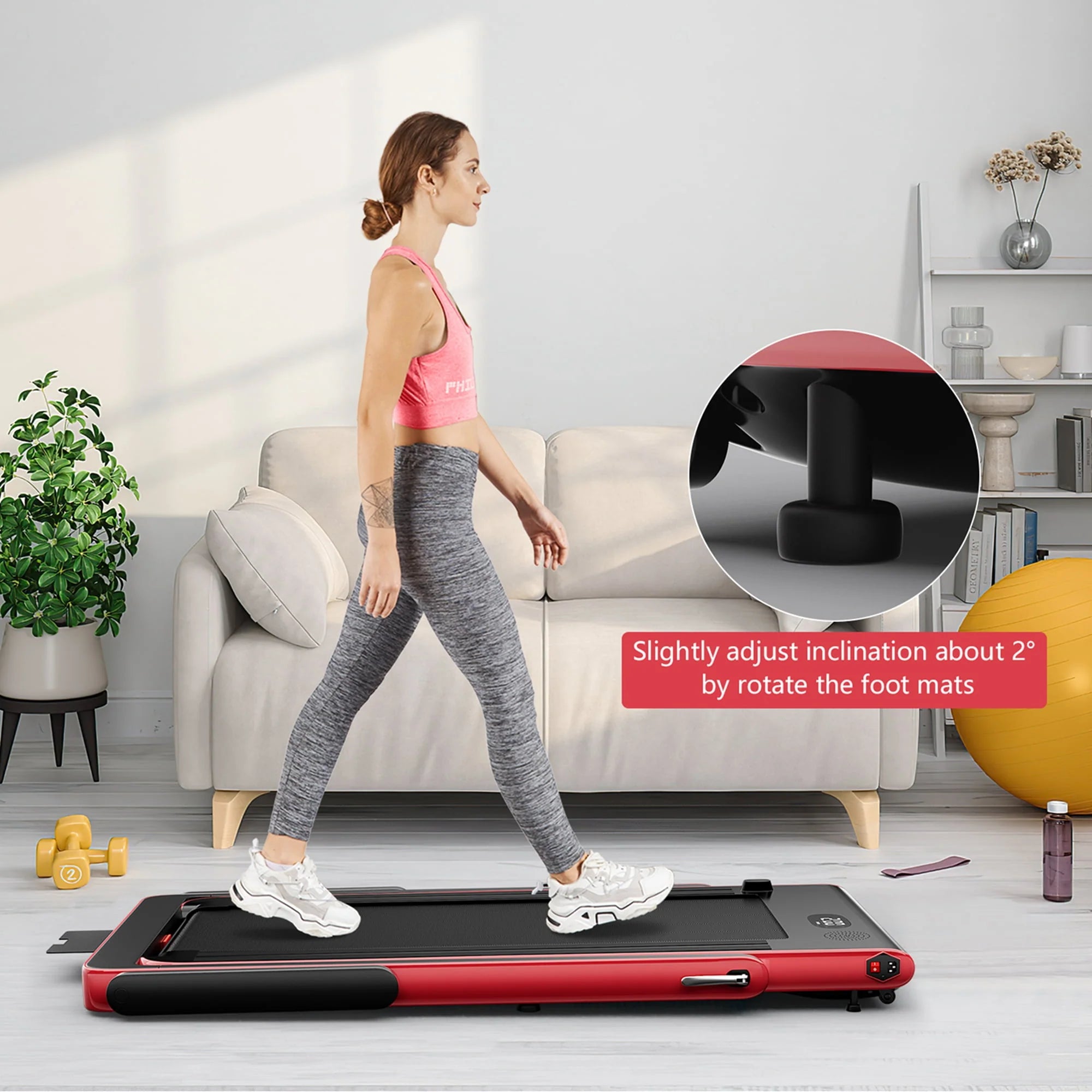 SuperFit 2 in 1 Folding Treadmill with APP Control Speaker Black D991