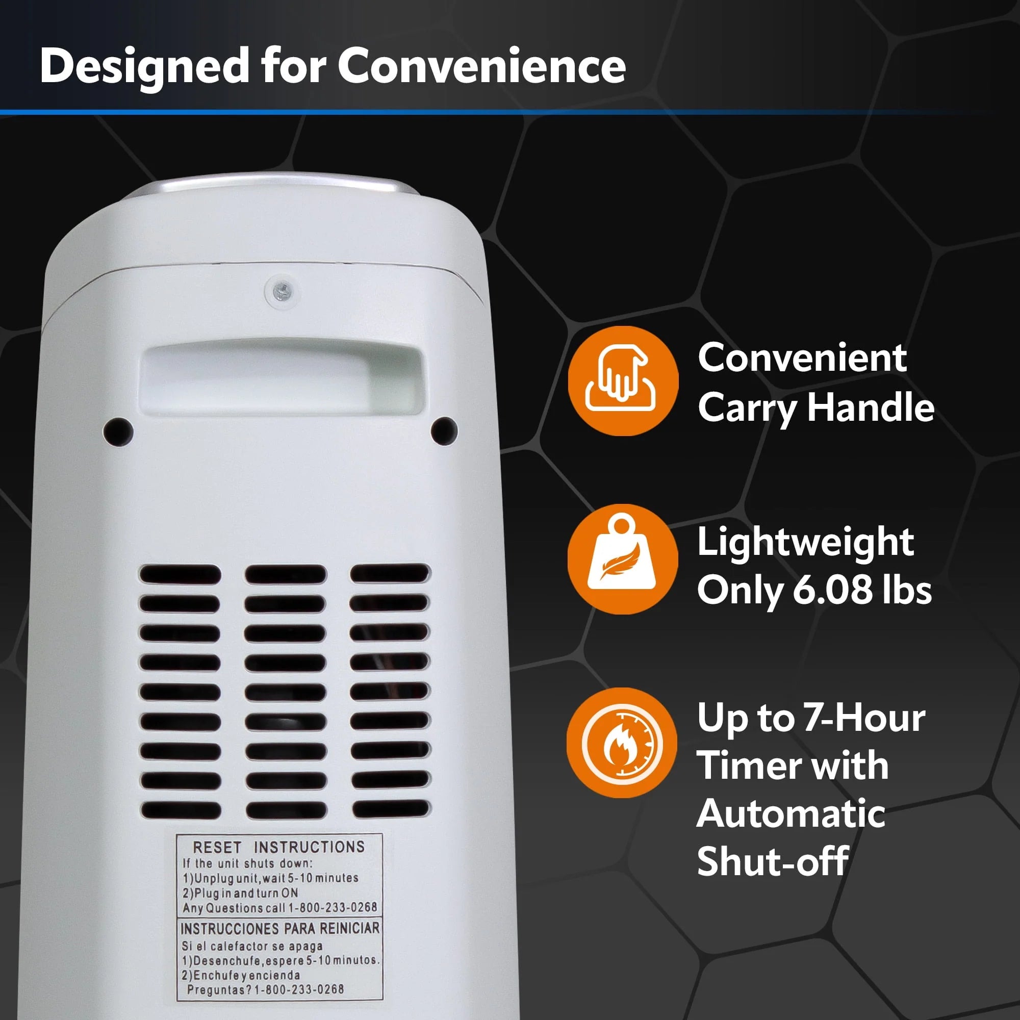Lasko 1500W Oscillating Ceramic Tower Space Heater, White Q138