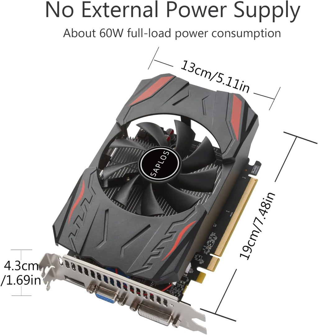 SAPLOS Radeon HD7670 2GB DDR3 Graphics Card, HDMI/VGA/DVI, PCI Express 2.0 X16 V595