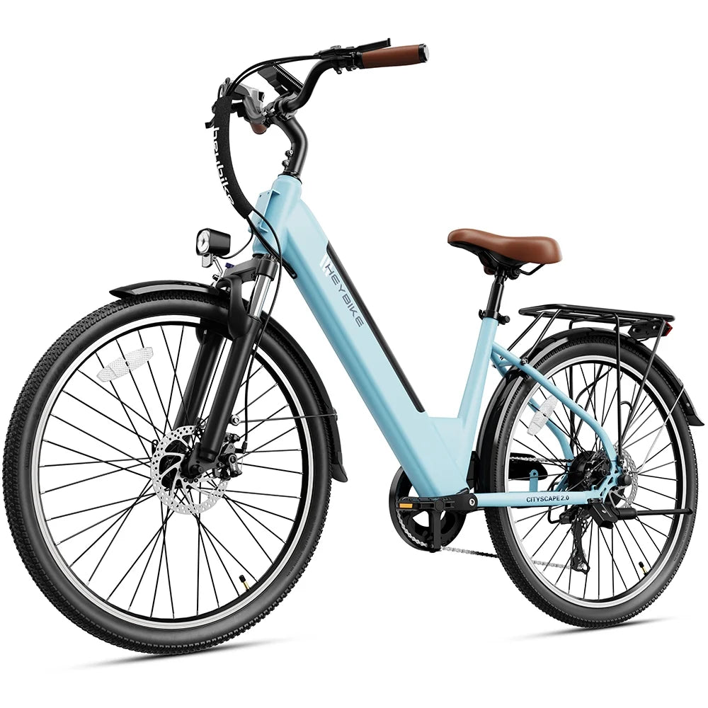 Heybike Cityscape 2.0 Electric Bike 500W Electric City Cruiser Bicycle with 36V 13Ah Removable Battery Up to 50 Miles, 26 Electric Commuter Bike for Adults, 7-Speed Bicycles
