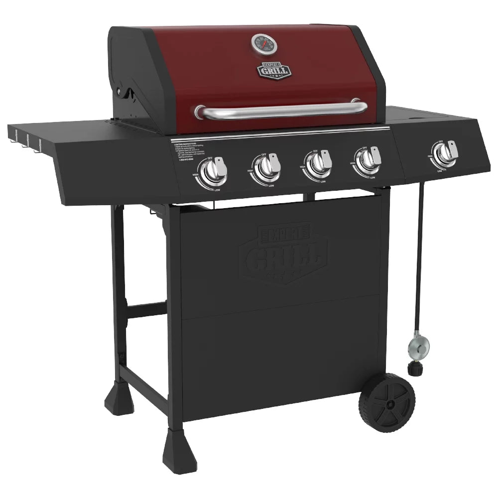 Expert Grill 4 Burner Propane Gas Grill with Side Burner, Blue L91857