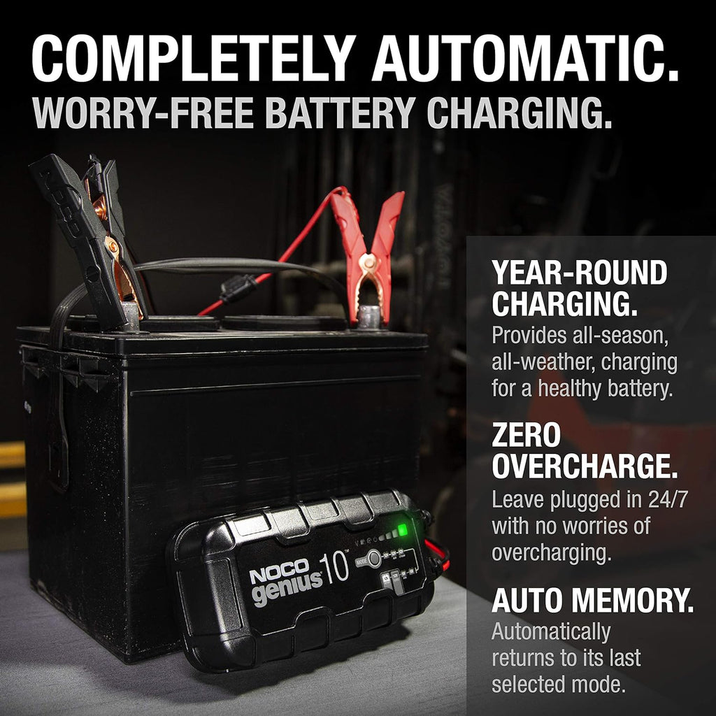 NOCO GENIUS10 10-Amp Smart Charger, 6V/12V Battery Maintainer C362