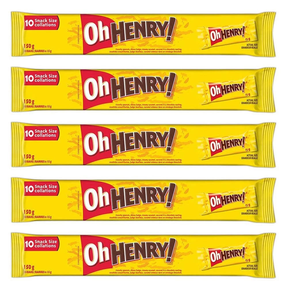 HERSHEY'S Oh Henry! Snack Size Candy Bars 10ct, 5 Pack E695534