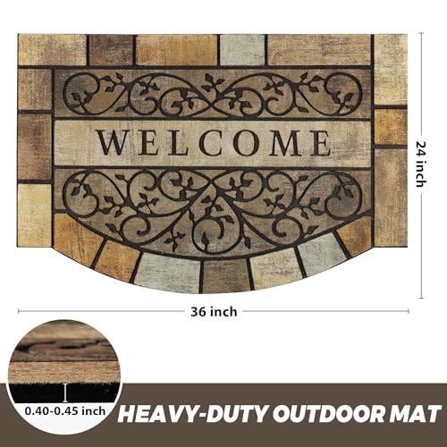 Durable Welcome Door Mats 24x36 Non-Slip Rubber Backing Outdoor Entry Mat C88828