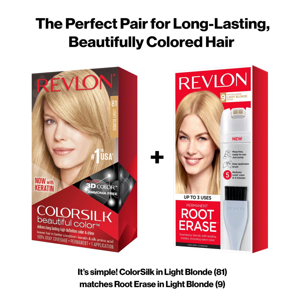 Revlon ColorSilk Permanent Hair Color, 81 Light Blonde E75631