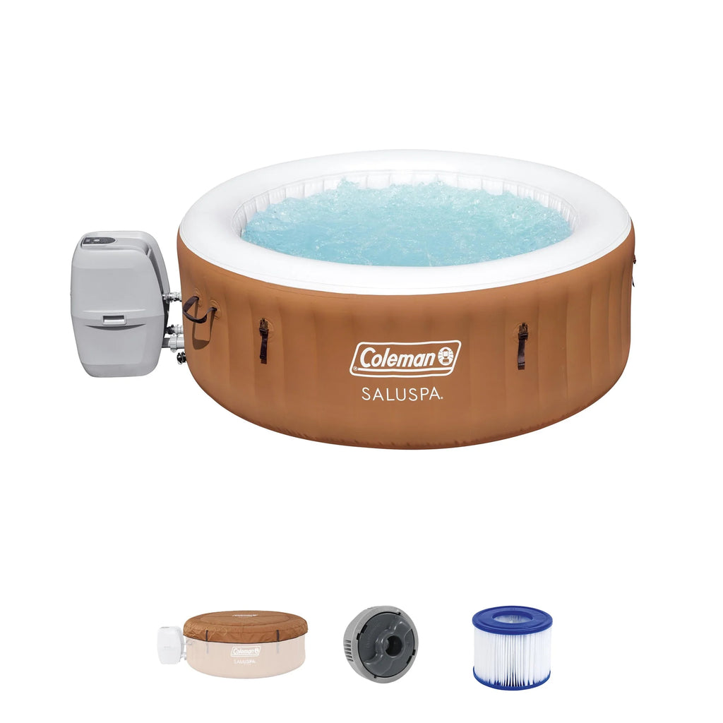 Coleman SaluSpa AirJet Inflatable Round Hot Tub, 60 Jets, Black D46266