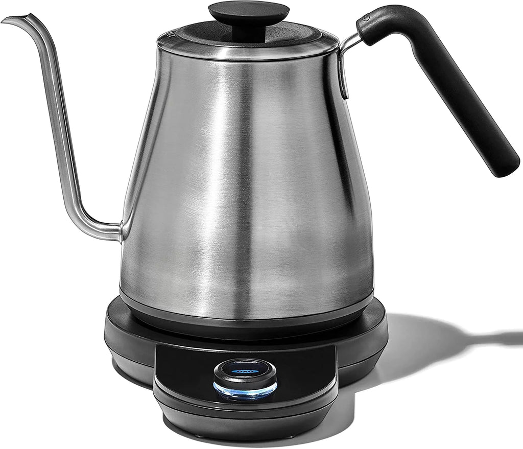 OXO Brew Gooseneck Electric Kettle \u2013 Hot Water Kettle  Pour Over Coffee &amp; Tea Kettle  Adjustable Temperature  Built-In Brew Timer  Stainless Steel  1L\u200B