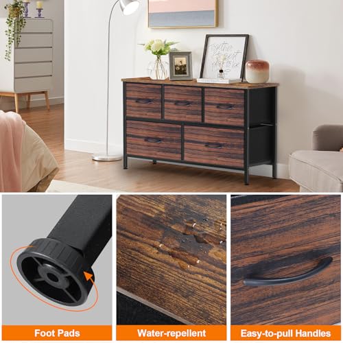 9 Drawer Dresser for Bedroom, Charcoal Black Fabric Storage Chest K84969