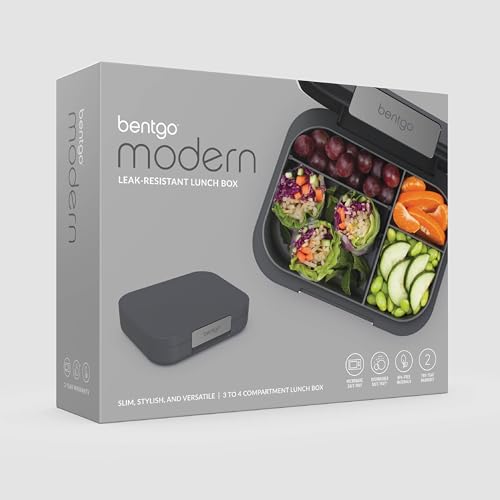 Bentgo Modern Adult & Teen Bento Lunch Box, Leak-Resistant, BPA-Free, Dark Gray G5523