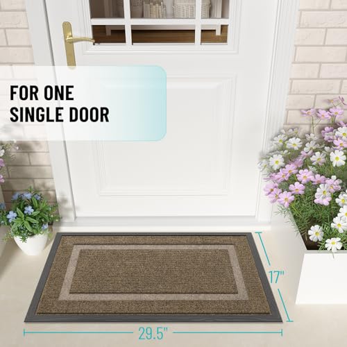 OLANLY Front Door Mat Indoor Outdoor Entrance, Waterproof, 36x24, Black P2970