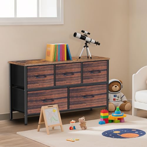9 Drawer Dresser for Bedroom, Charcoal Black Fabric Storage Chest K84969