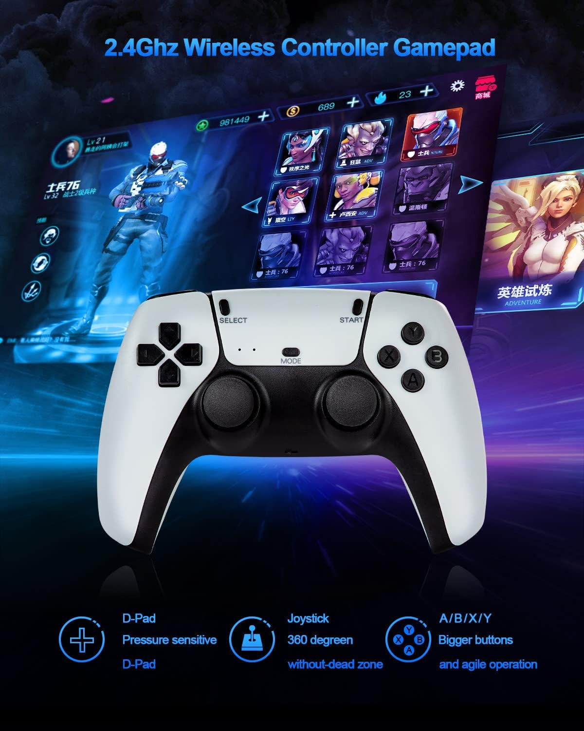 Retro Game Console with 4K HD and Wireless Controller J73053