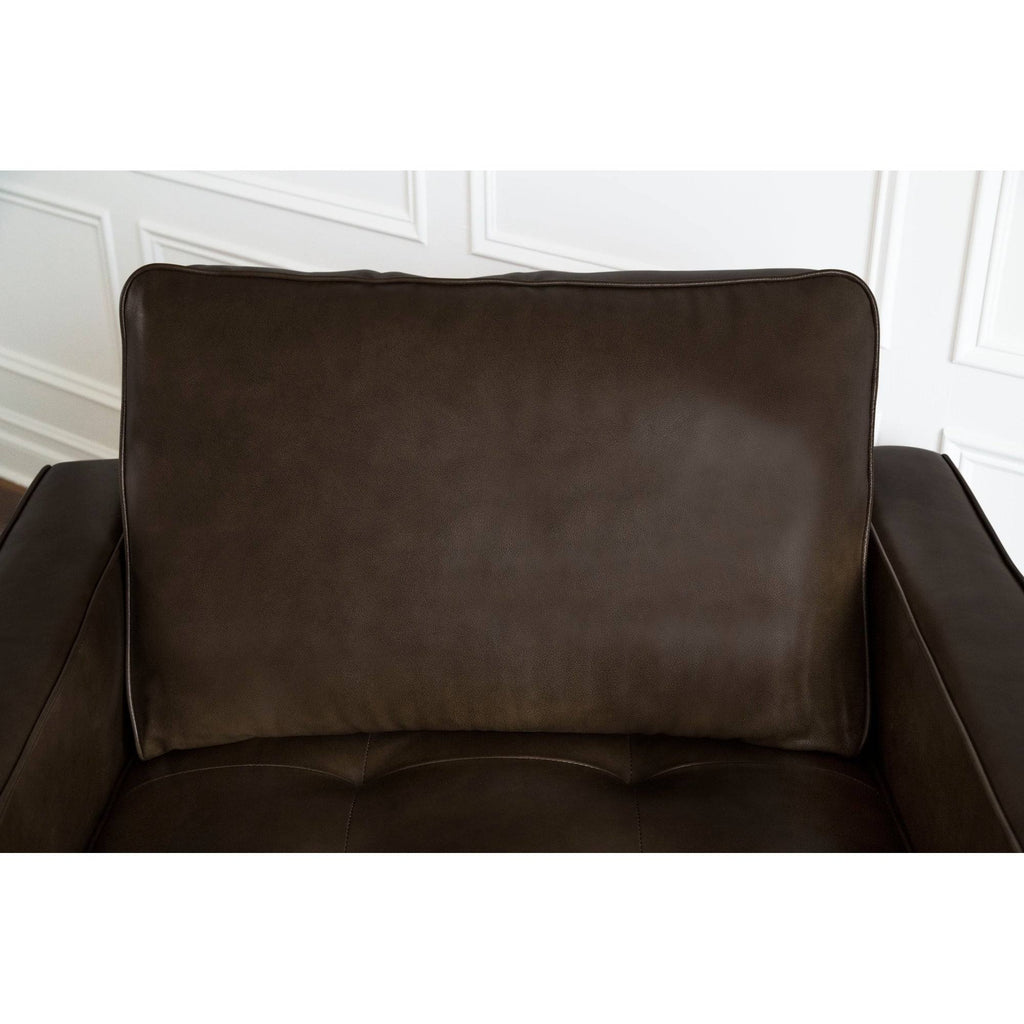 Abbyson Holloway Mid-Century Modern Top-Grain Leather Armchair Camel U229789