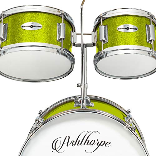 Ashthorpe 5-Piece Junior Drum Set with Brass Cymbals and Adjustable Throne L91179