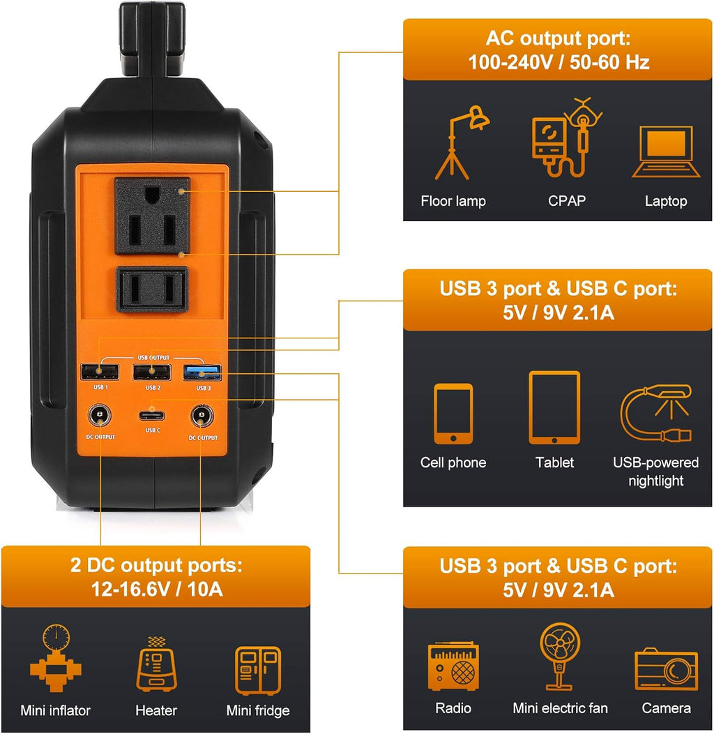 MARBERO 167Wh Portable Power Station 45000mAh Solar Generator J80808