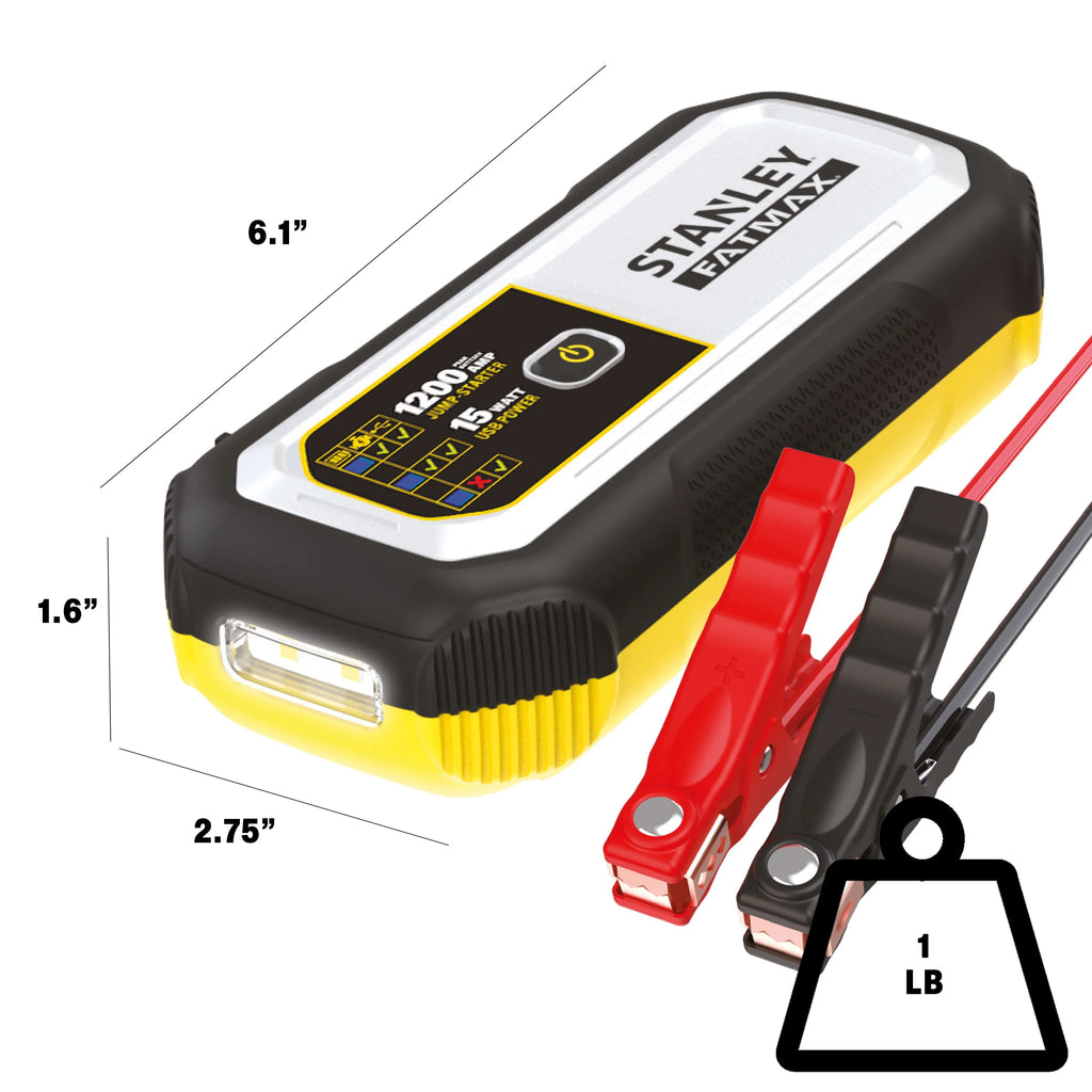 Stanley FatMax 1200 Amp Lithium Jump Starter with USB Power Bank C76139