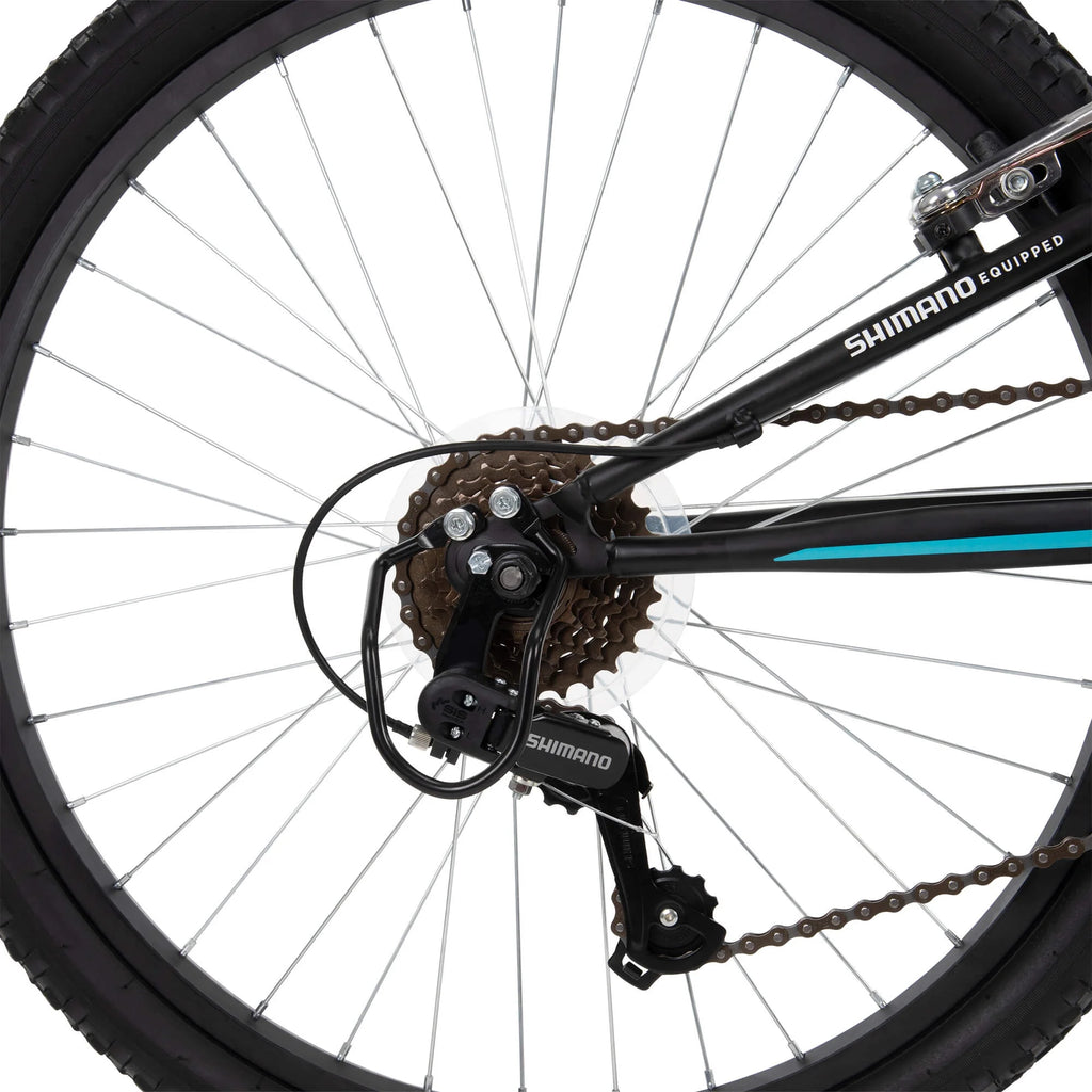 Huffy 24 Trail Runner Girls Full Suspension Mountain Bike, Teal Blue O256