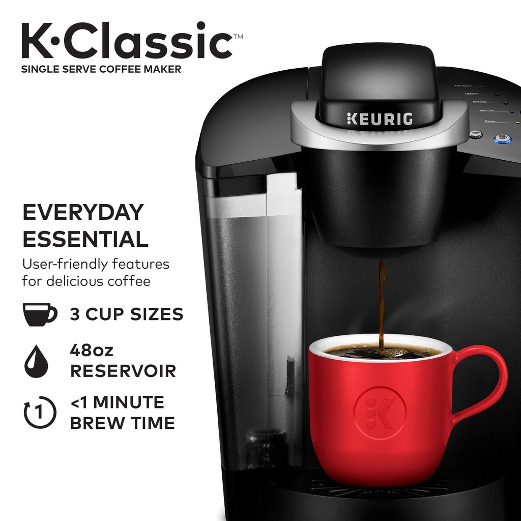 Keurig K-Classic Single Serve K-Cup Pod Coffee Maker, Black Q868